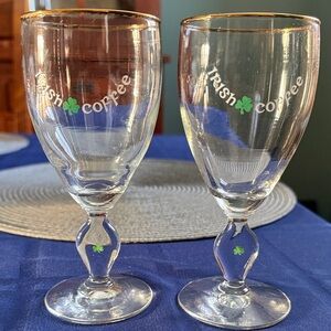 2 Gold Rimmed Irish Coffee Glasses